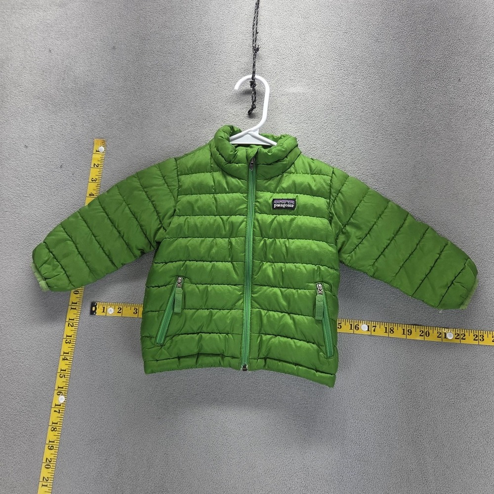 Patagonia Jacket Baby 12M Green Down Puffer Quilted Insulated Zip Winter Coat